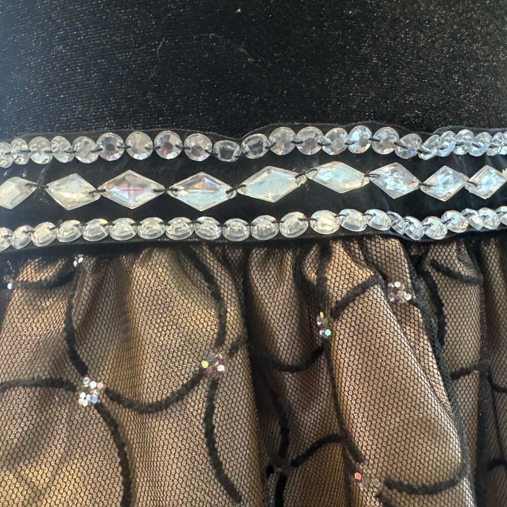 Jane Copeland Girls Black Formal Dress | Tulle Skirt & Rhinestones - Picture 6 of 8